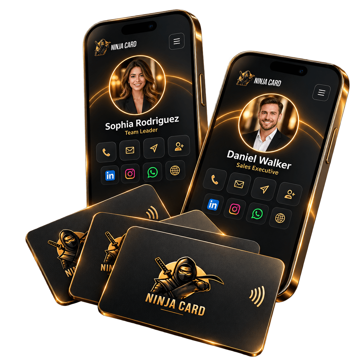 Продуктова визуализация на екипни NFC карти и дигитални профили